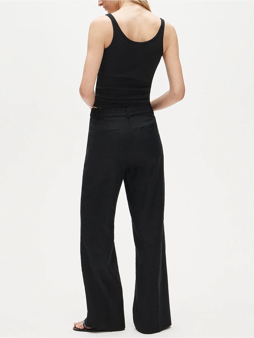 J Crew Black Wide-Leg Linen Carolina Pants, sz 6P - Picture 4 of 14